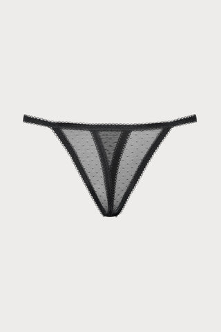 Inspiration Divine Openable Thong - swiss dot mesh fabric