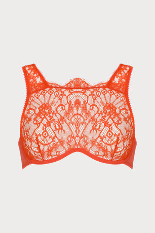 French Connection Bright Red Lace Fashion Bra (B-C sizing)