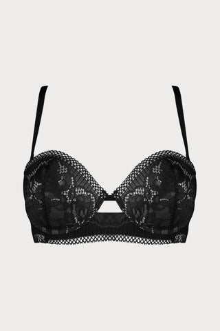 Rock DJ Balconette Bra in Black