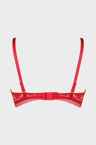 Rock DJ Balconette Bra in Red