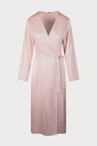 Long Satin Kimono Rose Smoke