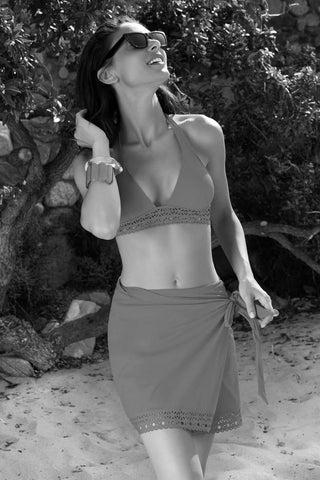 Women's Orange Wrap Around Sarong by Lise Charmel - Ajourage Couture Swimwear