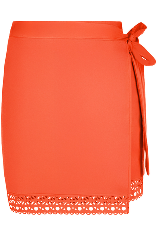 Women's Orange Wrap Around Sarong by Lise Charmel - Ajourage Couture Swimwear