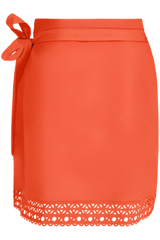 Women's Orange Wrap Around Sarong by Lise Charmel - Ajourage Couture Swimwear