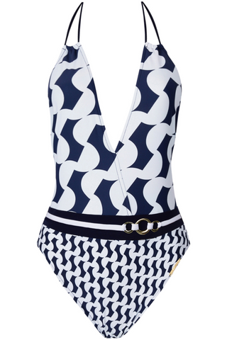 Lise Charmel Croisiere For Ever Halter Swimsuit Navy Croisiere