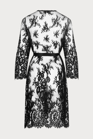 Désirs de Venise Black Mid-Length Robe