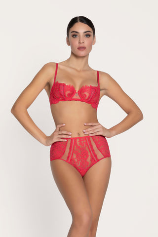 Lise Charmel Red Lace High Waist Brief | Désirs de Venise