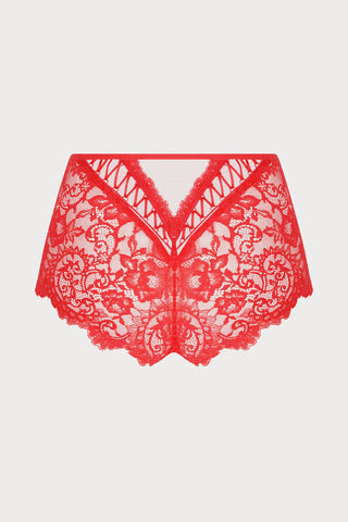 Lise Charmel Red Lace High Waist Brief | Désirs de Venise - back