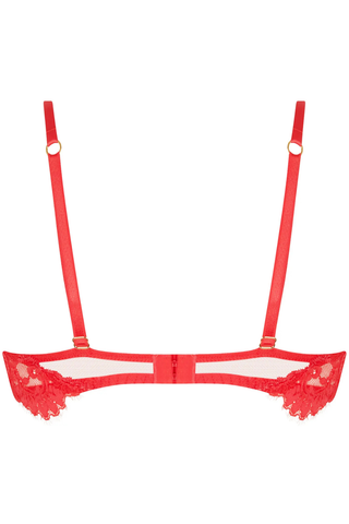 Désirs de Venise Red Vertical Seam Half Cup Bra