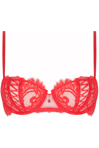 Désirs de Venise Red Vertical Seam Half Cup Bra