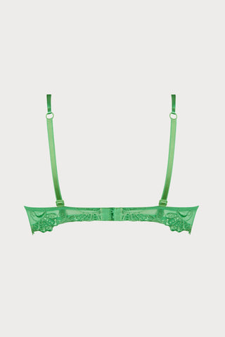 Dressing Floral Half Cup Bra - Green