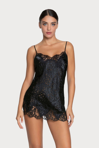 Dressing Floral Black Babydoll - Mini Length
