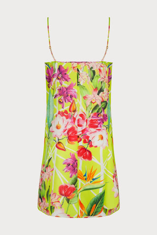 Fleurs Splendeur Short Beach Dress Lime