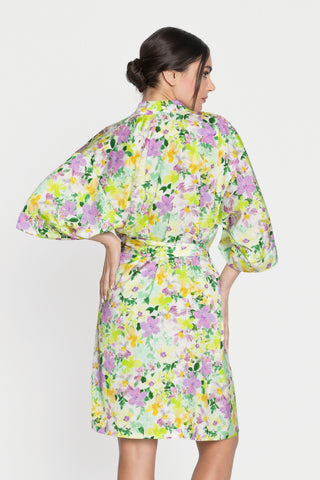 Lise Charmel Satin Floral Print Mid-length Robe L'Amour au Soleil