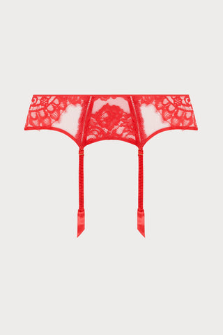 Lise Charmel Red Lace Suspender Belt | Désirs de Venise
