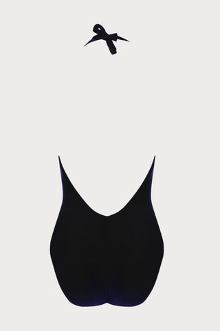 Perles Nacrées Halter Swimsuit Black