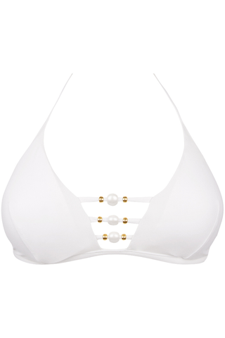 Lise Charmel Perles Nacrées Padded Triangle Bikini Top White