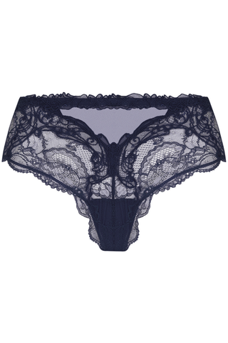 Luxury low-rise shorty in navy Calais lace by Lise Charmel