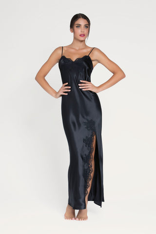 Lise Charmel Black Silk Long Nightie Splendeur Soie