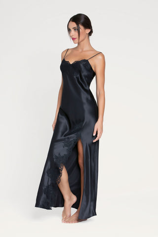 Lise Charmel Black Silk Long Nightie Splendeur Soie