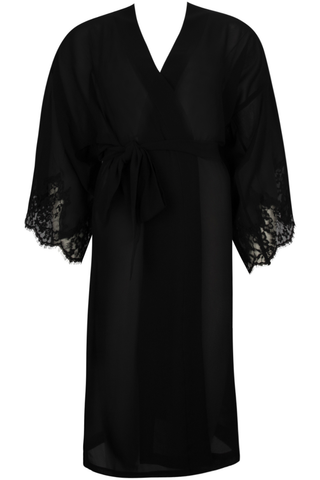 Lise Charmel Splendeur Soie Mid Length Sheer Robe Black