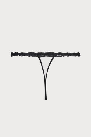 Splendeur Soie Black Mini Thong