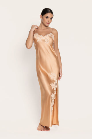 Lise Charmel Peach Silk Long Nightie Splendeur Soie