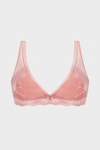 Splendeur Soie Rose Wireless Triangle Bra, Size L