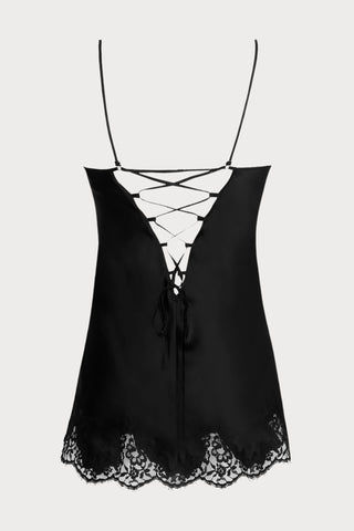 Splendeur Soie Black Silk Mini Babydoll