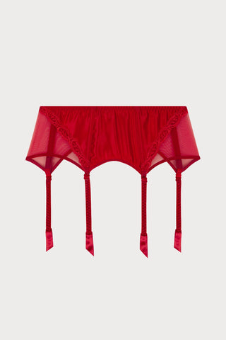 Splendeur Soie Rouge Suspender Belt, Size S (UK 10)