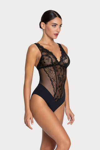 Sublime En Dentelle Black Bodysuit