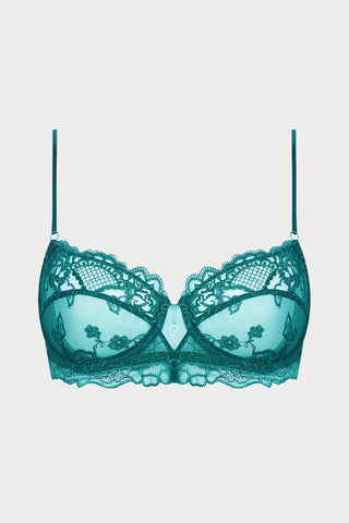 Sublime En Dentelle Half Cup Bra in Green