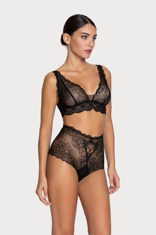 Sublime En Dentelle Black High Waist Shorty
