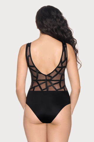 Série V Neckline Embroidery Bodysuit