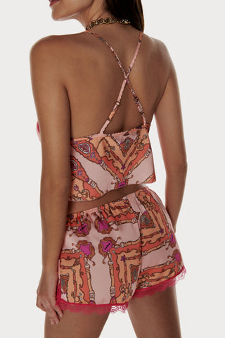 Apollo Satin Pyjama Shorts Pink, Size L (UK 12)