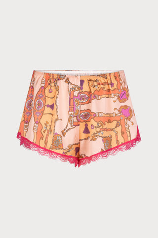 Apollo Satin Pyjama Shorts Pink, Size L (UK 12)