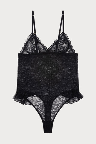 Bibi Black Lace Thong Bodysuit