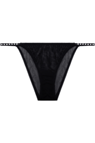 Love Stories Clio Mesh Brief with Rhinestones in Black