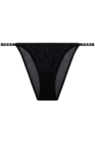 Love Stories Clio Mesh Brief with Rhinestones in Black