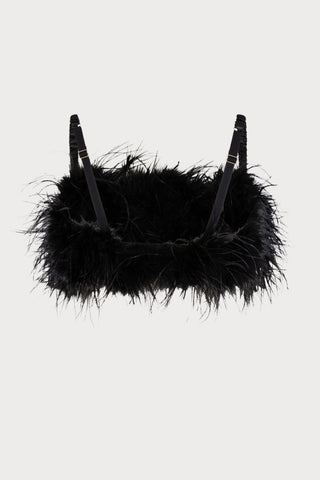 Fanny Cropped Feather & Satin Top