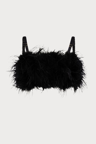 Fanny Cropped Feather & Satin Top