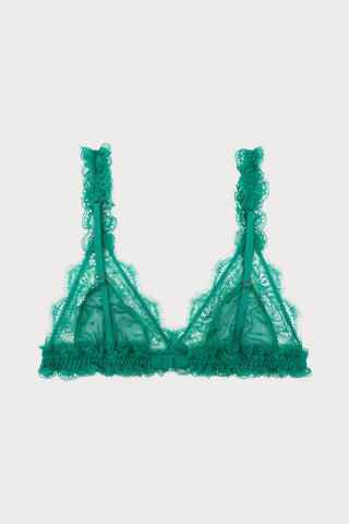 Love Lace Green Triangle Bralette, Size UK 36C-36D