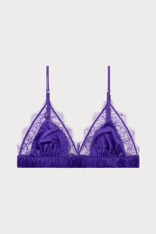 Love Lace Triangle Bralette Purple