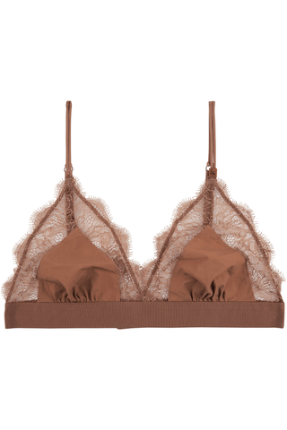 Love Stories Love Lace Unpadded Bralette Medium Brown