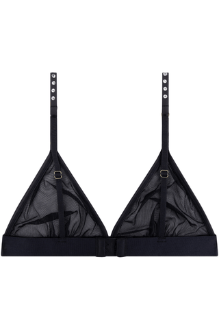 Love Stories Uma Unpadded Mesh Bralette with Rhinestones in Black