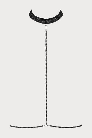 Maison Close À Ton Cou Pearl Black Harness - Naughty Knickers