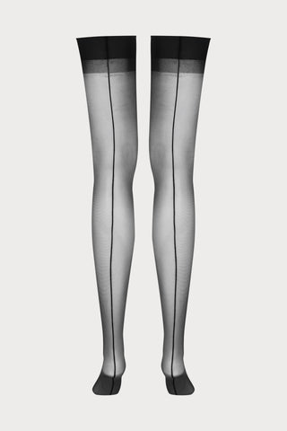 Maison Close Black Back Seamed Stockings