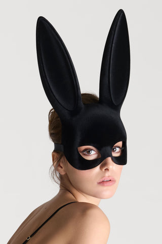 Maison Close Black Velvet Bunny Mask with Tail