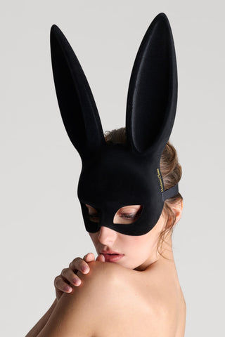 Maison Close Black Velvet Bunny Mask with Tail