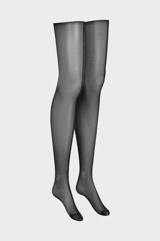 Maison Close Double Seam Cut & Curled Stockings Black